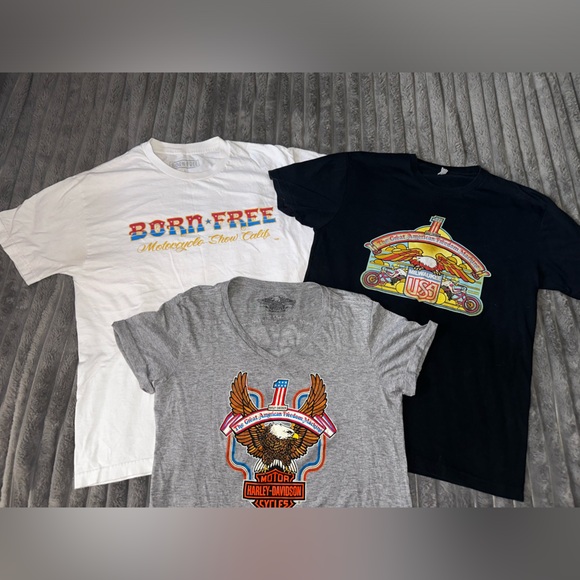 Harley-Davidson & Born Free Event Show Shirts - Lot of 3 - Picture 2 of 13